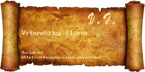 Vrbovszky Ilona névjegykártya