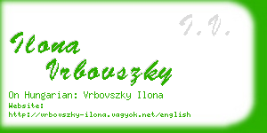 ilona vrbovszky business card